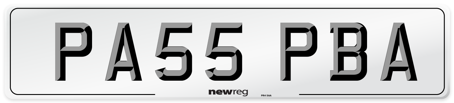 PA55 PBA Number Plate from New Reg